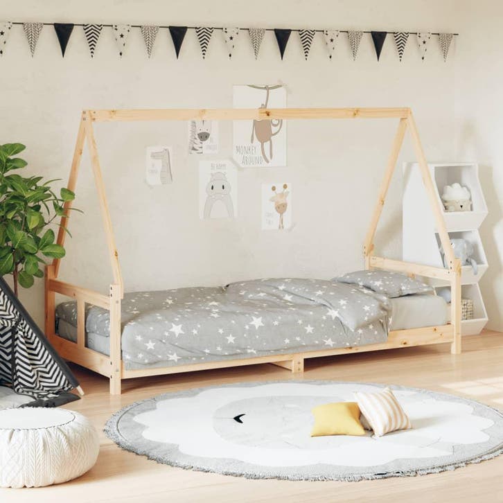 vidaXL Kinderbedframe 80x200 cm massief grenenhout, Kinderen en Baby's, Kinderkamer | Bedden, Nieuw, Verzenden