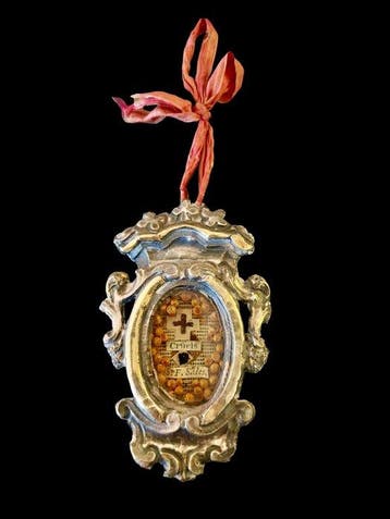 Reliekhouder - Zilver, Glas, Hout, Textiel, Papier -, Antiek en Kunst