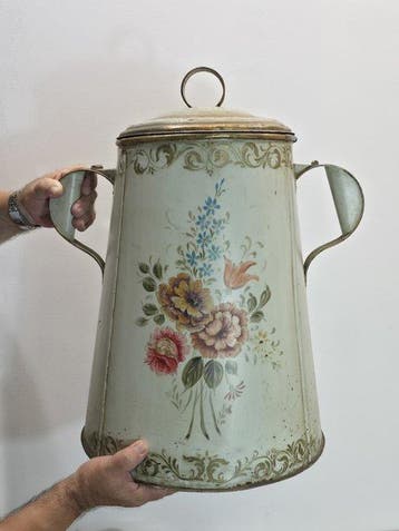 Doos - Tinplaat / Zink - Grote kruik 58 cm