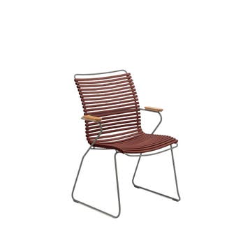 Houe CLICK dining stoel paprika met bamboe armleuning, hoge, Tuin en Terras, Tuinstoelen, Nieuw