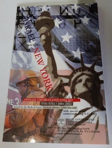 Israël Israel Salutes New York Set mit 9 munten en einer..., Verzenden