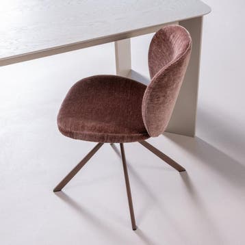 WOOOD Femke Eetkamerstoelen Chenille Bruin Set van 2, Nieuw