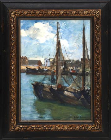 Floris Arntzenius (1864-1925), Schepen in haven Scheveningen