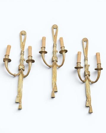 Wandkandelaar (3) - Brons - Verguld brons 63 cm -