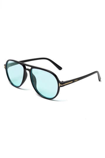 KIMU® Avator Influencer Zonnebril Zwart Montuur Blauwe Glaze, Hobby en Vrije tijd, Feestartikelen, Ophalen of Verzenden, Nieuw