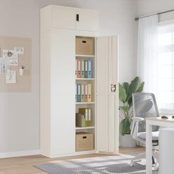 vidaXL Archiefkast 90x40x240 cm staal wit, Verzenden, Nieuw