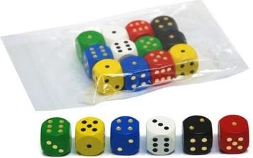 Gekleurde Houten Dobbelstenen - 20mm (12 stuks) | HOT Games, Verzenden, Nieuw