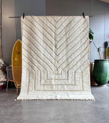 Marokkaans Wit Beni Ourain Tapijt – Berber Wol Tapijt -, Huis en Inrichting, Stoffering | Tapijten en Kleden, Nieuw