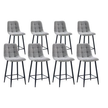 DS4U - Hugo barkruk 65 cm - Set van 8 - Taupe - Stof, Ophalen of Verzenden, Nieuw