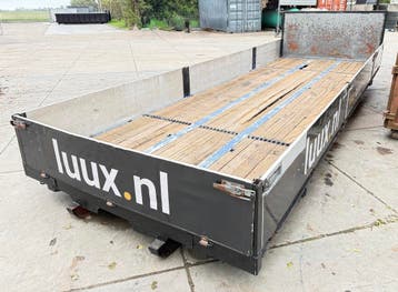 Laadvloer haakarm plateau 7 meter afzet bak afrol container