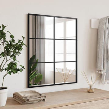 vidaXL Wandspiegel rechthoekig 50x60 cm ijzer zwart, Verzenden, Nieuw