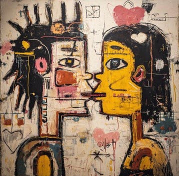 Eric Brumette - KISS ME LIKE BASQUIAT 58 - Toile L - LIMITED, Antiek en Kunst