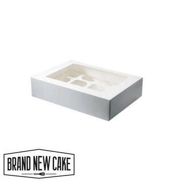 Cupcake Doosje 12 Wit (incl. tray met venster) 25st., Verzenden, Nieuw