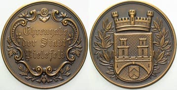 Brons medaille ohne Jahr (1897) Bielefelder medaille Ehre..., Verzenden