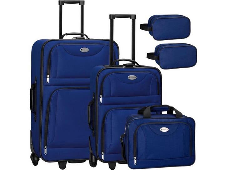 Trolley Reiskofferset / Kofferset Athen - 5-delig - Blauw, Huis en Inrichting, Overige Huis en Inrichting, Nieuw, Verzenden