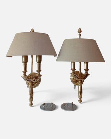 Wandlamp (2) - Metaal, Messing, Brons - Paar wandlampen