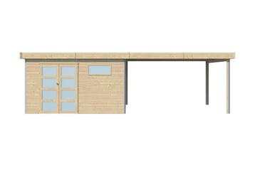 Woodlands Blokhut Kasuko met Overkapping en Dakisolatie 785, Nieuw