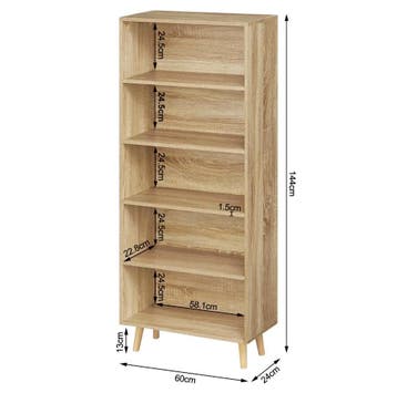Nieuwe opbergkast te koop - Boekenkast in het eiken en wit, Verzenden, Nieuw, Met plank(en)