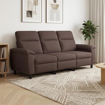 vidaXL Bank Donkerbruin 214 x 90 x 95 cm Stof, Verzenden, Nieuw, Stof, 200 tot 250 cm