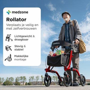 2dekans | Medzone Rollator Lichtgewicht en Opvouwbaar -, Ophalen of Verzenden, Zo goed als nieuw
