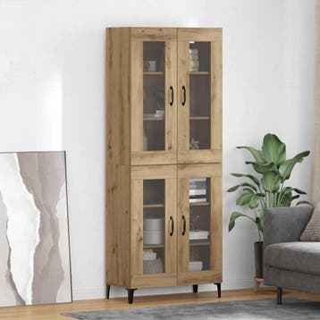 vidaXL Highboard Artisan Eiken 69,5 x 34 x 180 cm Bewerkt, Minder dan 50 cm, Verzenden, Nieuw, Minder dan 100 cm