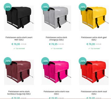 Grote sterke fietstassen voor werk, school, boodschappen, Fietsen en Brommers, Fietsaccessoires | Fietstassen, Nieuw