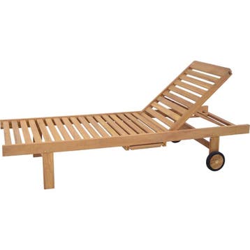 Ligbed teak - naturel, Huis en Inrichting, Ophalen of Verzenden, Nieuw