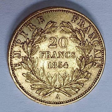 Frankrijk. Napoléon III. 20 Francs 1854-A, Paris