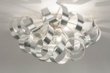 Rietveld Plafondlampen - Aluminium - Geschuurd Aluminium, Me, Verzenden, Nieuw
