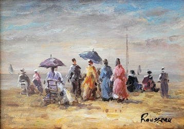 Camille Rousseau (1949) - Les élégantes à la plage ~
