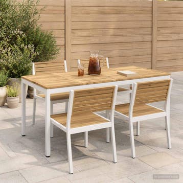 vidaXL Tuindiner tafel Witgewassen 180 x 88,5 x 75 cm, Verzenden, Nieuw