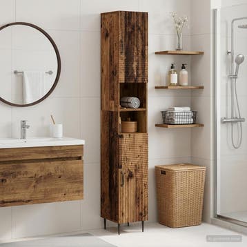 vidaXL Badkamerkast met Open Plank HAARLEM Oud hout 30 x 31, Verzenden, Nieuw