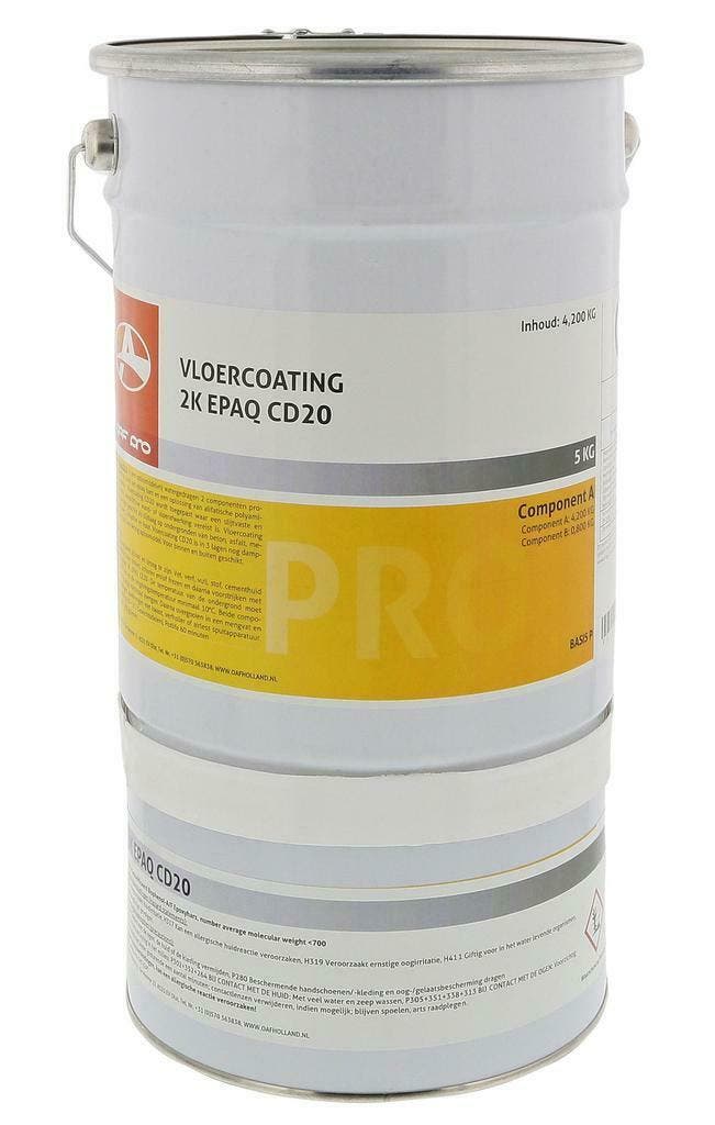 2-K Epoxy Vloercoating CD20 Gebroken Wit (RAL 9010) 5 Kg, Doe-het-zelf en Verbouw, Verf, Beits en Lak, Nieuw, Verzenden
