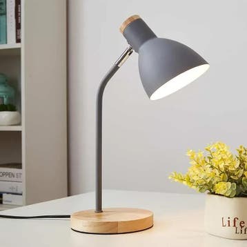 Houten Nordic Tafellamp met Flexibele Arm E27, Verzenden, Nieuw