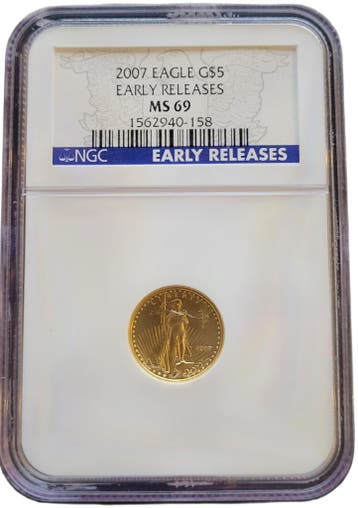 Gouden American Eagle 1/10 oz 2007 Early Releases NGC MS69, Postzegels en Munten, Munten | Amerika, Verzenden, Midden-Amerika