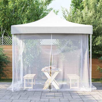 vidaXL Klamboe voor buiten 220 gaas wit 300x300x200 cm, Verzenden, Nieuw, Zwart