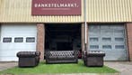 Bankstel CHESTERFIELD 3 zit bank+2 fauteuils bruin leer ZGAN, Design, Zo goed als nieuw, Rechte bank, Leer