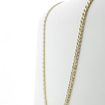 Gouden platte gourmetschakel ketting, Ophalen of Verzenden, Gebruikt, Goud, Goud