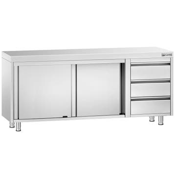 GGM Gastro | Gesloten RVS werktafel KOPENHAGEN PREMIUM - |, Huis en Inrichting, Keuken | Servies, Verzenden, Nieuw