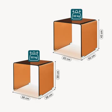 Bijzettafel Kariengem set van 2 bruin [en.casa], Verzenden, Nieuw