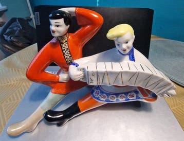 Polonne Ceramic Factory - sculptuur, Accordion players - 18, Antiek en Kunst, Antiek | Glas en Kristal