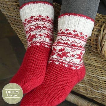 Patroon Gebreide Sokken Merry & Warm Kerst - Drops Desig, Ophalen of Verzenden, Nieuw