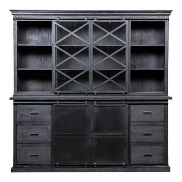 Buffetkast Mangohout Milan 260 X Zwart, Verzenden, Nieuw, Overige houtsoorten, Industriële meubels