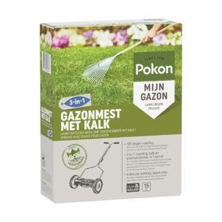 Pokon gazonmest met kalk 3-in-1 | 15 m² (1 kg), Tuin en Terras, Gras en Kunstgras, Nieuw, Verzenden