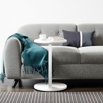 Bijzettafel Holeby 56x38 cm wit [en.casa], Verzenden, Nieuw