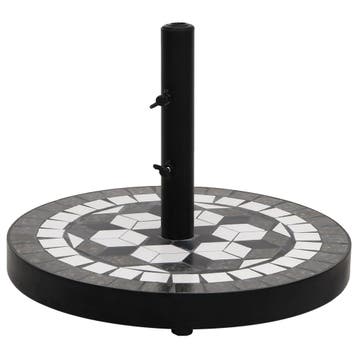 vidaXL Parasolvoet rond 12 kg zwart en wit, Verzenden, Nieuw, Parasolvoet
