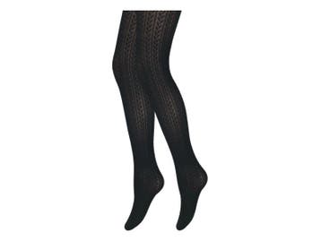 Panty - Ribgebreid - Gestreept - Zwart, Verzenden, Nieuw