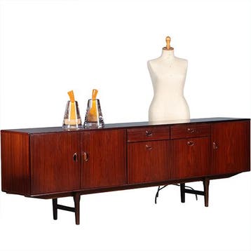 Vintage Dressoir door Fristho in palissander met grote bar, Ophalen of Verzenden
