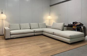 NIEUW Minotti Hamilton + GARANTIE NP €30000, Hoekbank, Ophalen of Verzenden, Vierpersoons of meer, Design Bank Bankstel Zetel Hoekbank Minotti