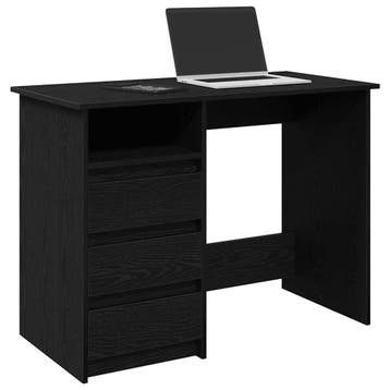 vidaXL Bureau 102x50x75 cm bewerkt hout zwart, Verzenden, Nieuw
